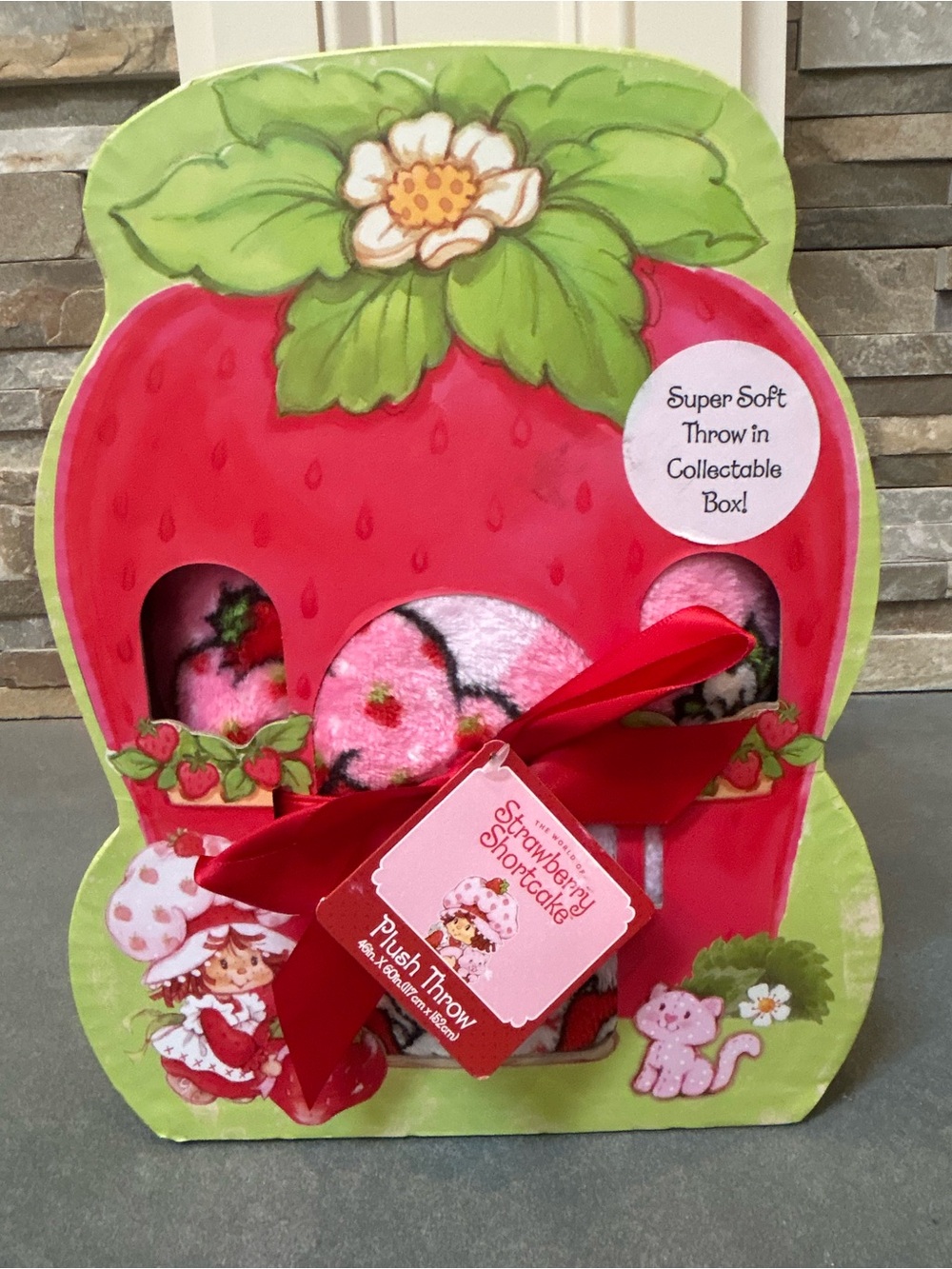 Strawberry Shortcake Pink Plush Throw with Collectible Gift Box
